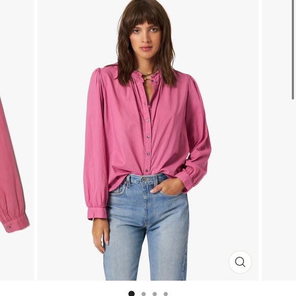 Xirena Halsey Button Down Shirt Blouse Large in Deep Rose long sleeve 100%Cotton - Picture 13 of 13